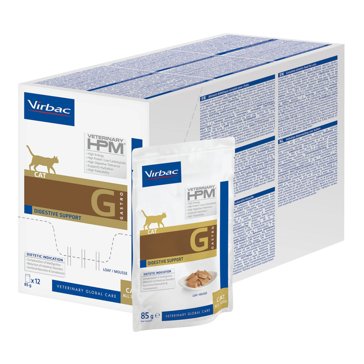 Virbac Veterinary HPM Digestive Support kissalle 12 x 85 g