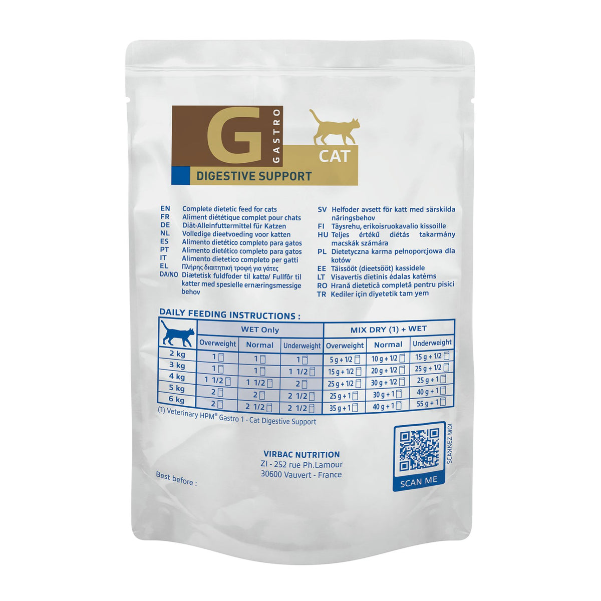 Virbac Veterinary HPM Digestive Support kissalle 12 x 85 g