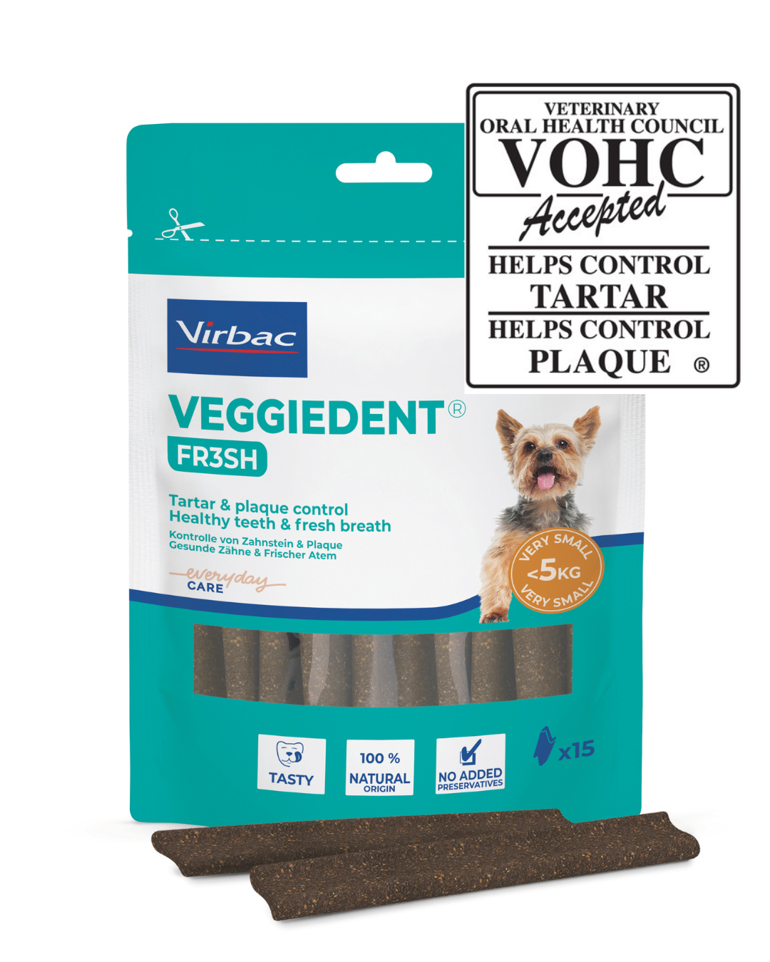 Virbac VeggieDent purupalat koiralle Alle 5 kg