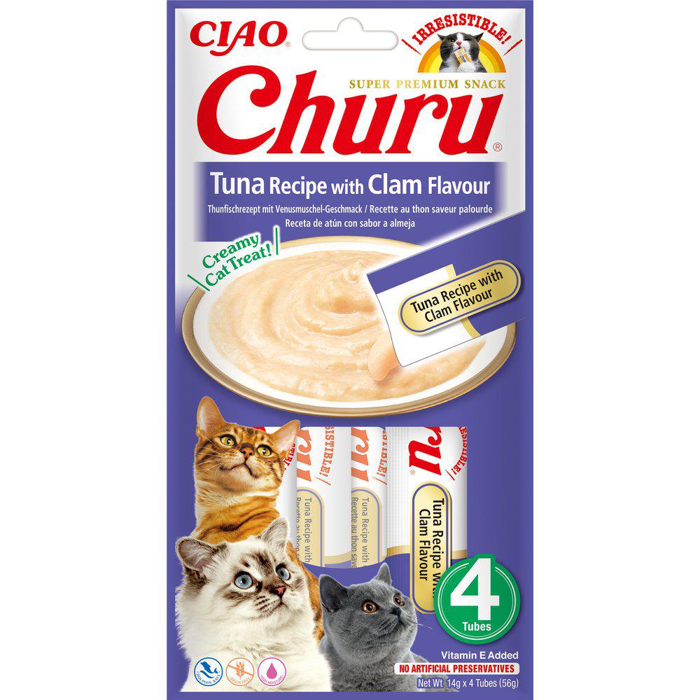 Churu tonnikala & simpukka herkkutahna kissalle 4 x 14 g