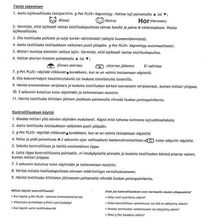 g-Pet Plus+ verensokerimittari eläimille