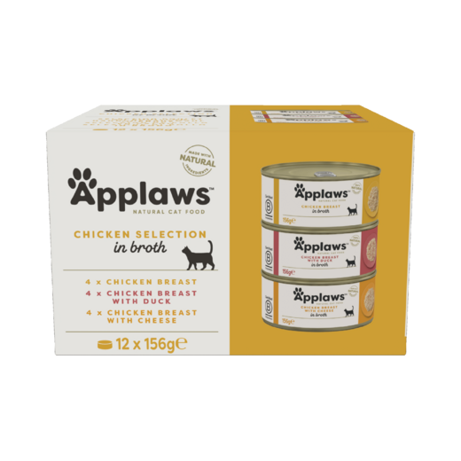 Applaws Kissa Multipack Kanalajitelma purkki 12 x 156g