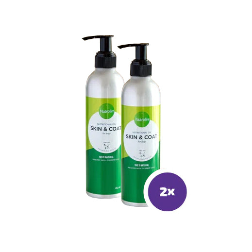 Nutrolin Skin & Coat pumppupullo koiralle 2 x 260 ml TUPLAPAKKAUS