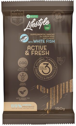Nature's Protection Lifestyle Junior Dental herkkutikku vaaleat kalat 150 g
