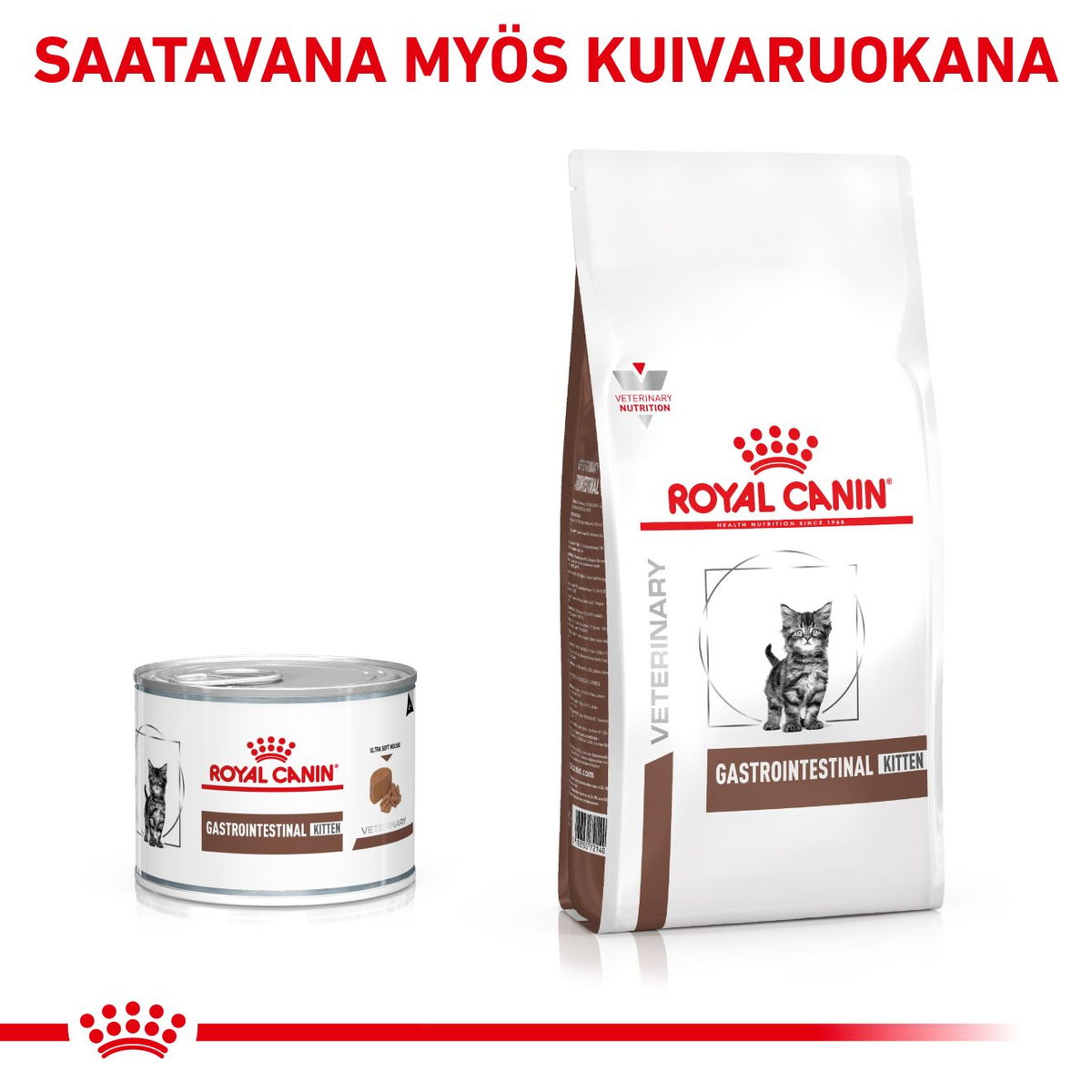 Royal Canin Veterinary Diets Gastrointestinal Kitten Mousse säilykepurkki kissan märkäruoka 195 g MAISTELUPAKKAUS