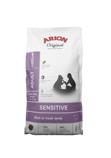 Arion Sensitive Medium lammas koiralle 12 kg