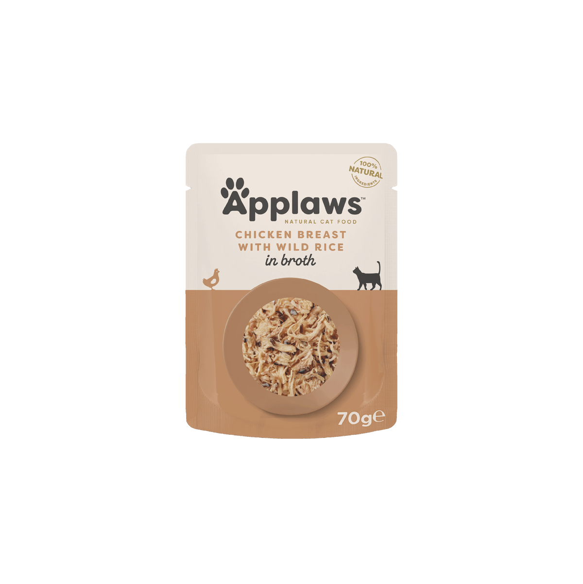 Applaws Kissa Kananrinta & Villiriisi annospussi 12 x 70 g