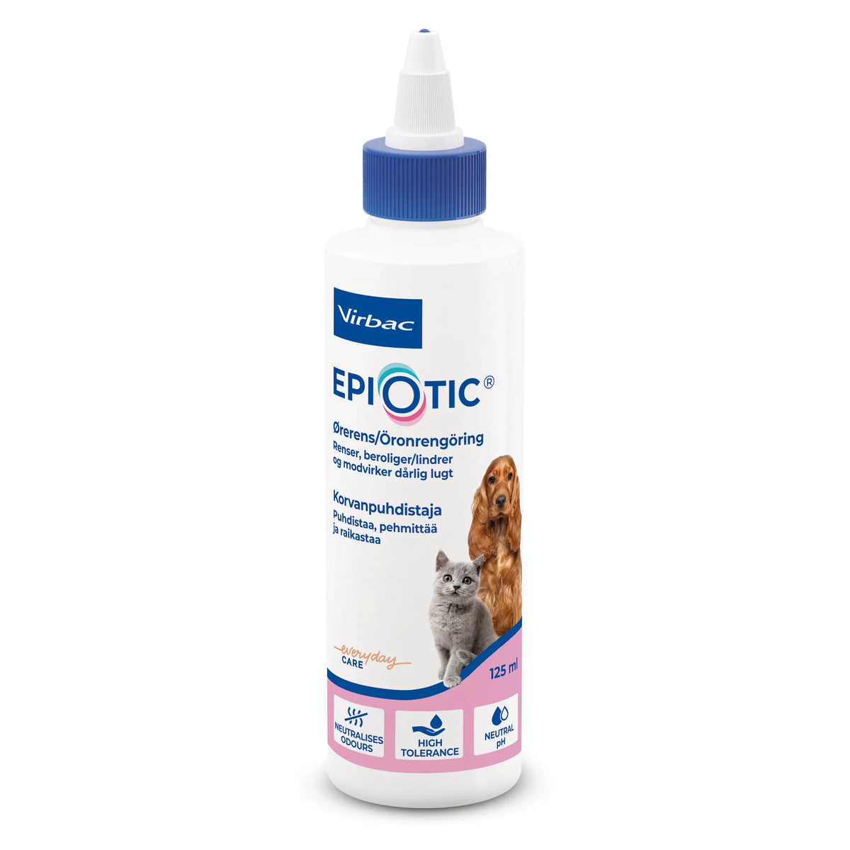 Virbac EpiOtic -korvien puhdistukseen koiralle ja kissalle 125 ml