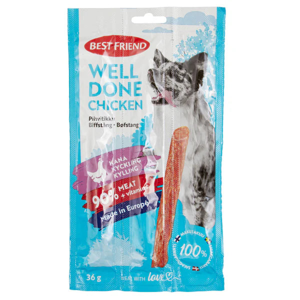 Best Friend WellDone pihvitikku kana 3-pack 36 g