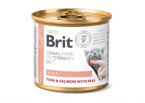 Brit Veterinary Diet Renal Tuna & Salmon with Peas kissalle 6 x 200 g