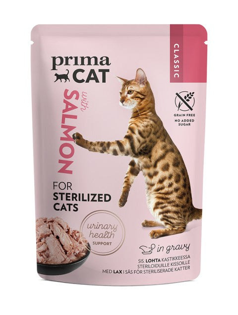 PrimaCat Classic Lohta kastikkeessa steriloiduille kissoille 85 g MAISTELUPAKKAUS