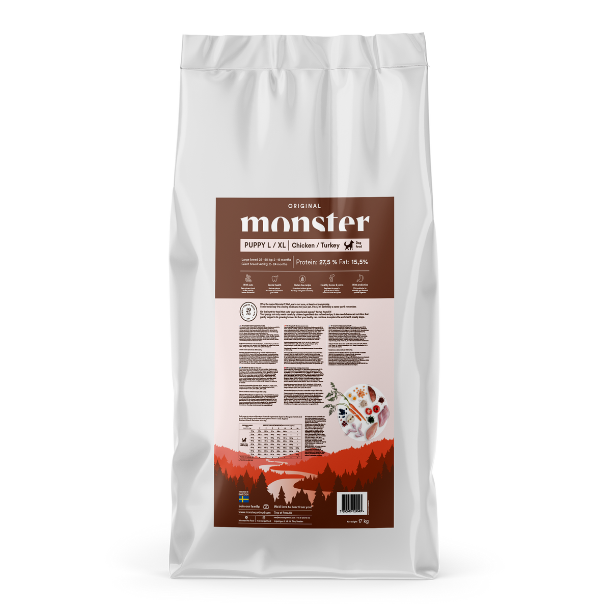 Monster Dog Original Puppy L/XL Chicken-Turkey koiralle 17 kg RIKKOONTUNUT