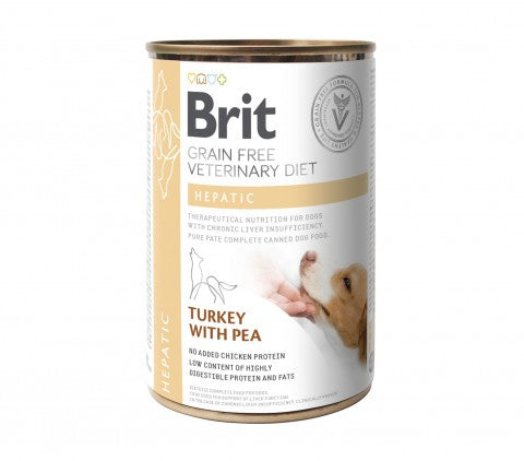 Brit Veterinary Diet Hepatic Turkey with Pea koiralle 400 g MAISTELUPAKKAUS