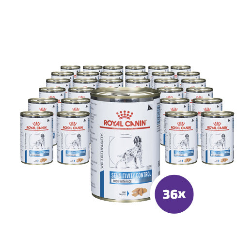 Royal Canin Veterinary Diets Derma Sensitivity Control Duck säilykepurkki koiran märkäruoka 36 x 410 g SÄÄSTÖPAKKAUS
