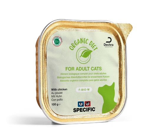 Specific F-BIO-W Organic Chicken kissalle 100 g MAISTELUPAKKAUS