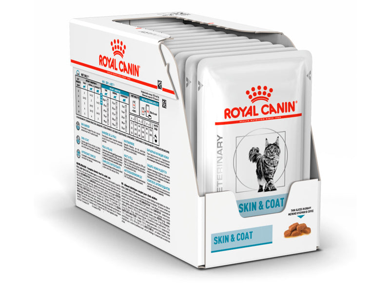 Royal Canin Veterinary Diets Derma Skin & Coat annospussi kissan märkäruoka 48 x 85 g SÄÄSTÖPAKKAUS