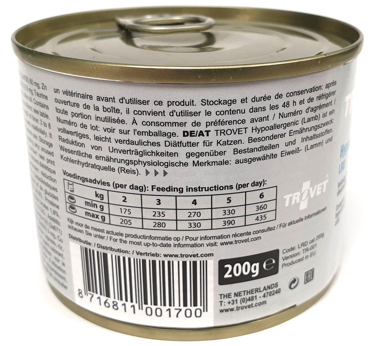 Trovet LRD Hypoallergenic kissalle 200 g MAISTELUPAKKAUS