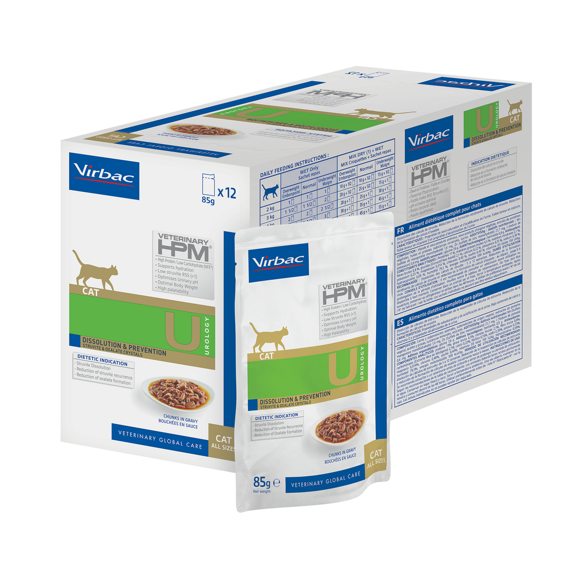 Virbac Veterinary HPM Urology Dissolution & Prevention kissalle 85 g MAISTELUPAKKAUS
